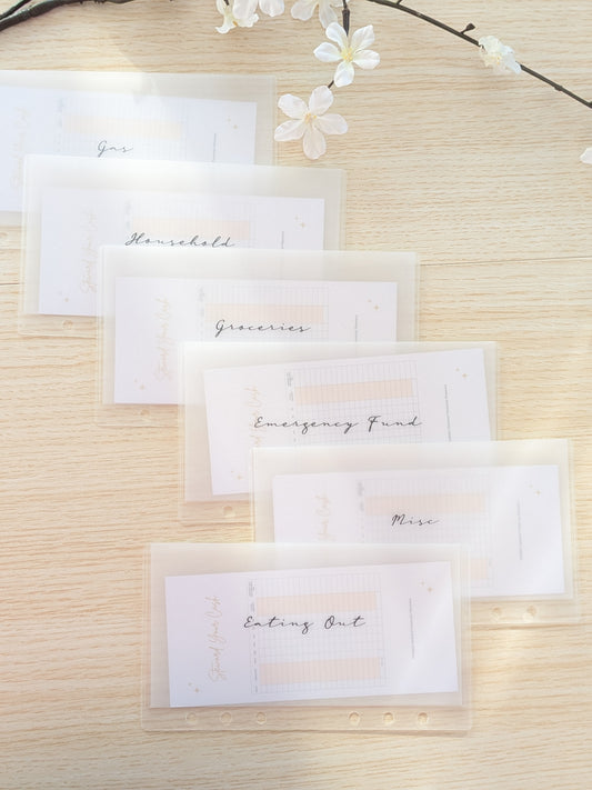 Set of 6 Cash Envelope + 6 Cash Trackers